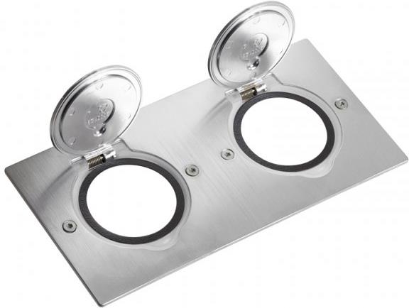 Метална основа Inox двойна квадратна IP44/IK08 Legrand