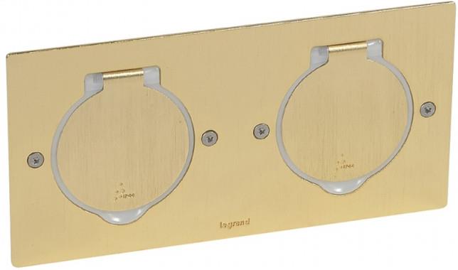 Метална основа Bronze двойна правоъгълна IP44/IK08 Legrand