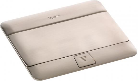 Подова/Мебелна кутия 4 мод. цвят НЕРЪЖДАЕМА СТОМАНА (Brush inox) Pop-Up кутия Legrand