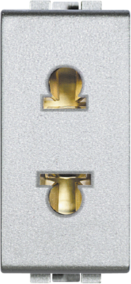 Контакт АМЕРИКАНСКИ стандарт 2P 1 мод. 16A цвят Алуминий LL Bticino