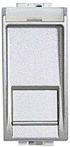 Розетка RJ45 cat.6 FTP конектор toolless IDC 1 мод. цвят Алуминий LL Bticino