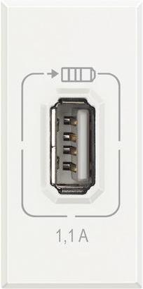 Розетка USB за зареждане тип A 1.5A 7.5W 1 мод. цвят Бял Axolute Bticino