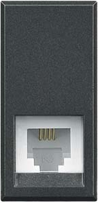 Розетка RJ11 1 мод. цвят Антрацит Axolute Bticino