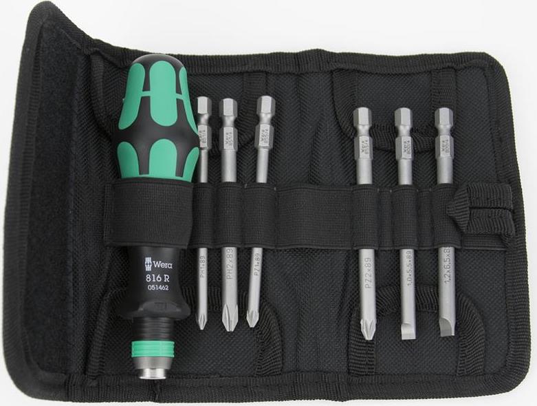 Комплект отвертки, 1x ръкохватка и 6х остриета, Kraftform Kompakt 40 Wera