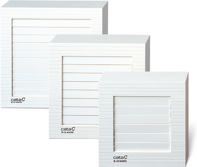 Вентилатор B15 MATIC ф150мм, цвят Бял, квадрат 320м3/ч, 25W, IPx4, 43dB с автоматична клапа CATA