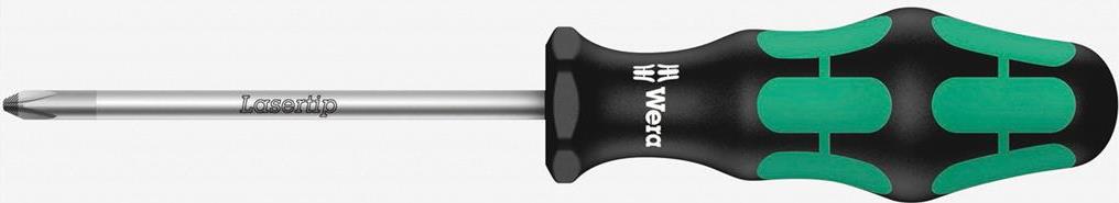 Отвертка PH 2x150, зелено-черна ръкохватка, 350 Kraftform Plus Wera