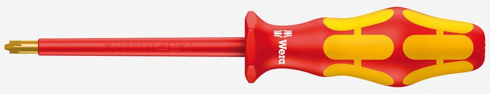 Отвертка PZ/S 1x80, жълто-червена ръкохватка, 165 Kraftform VDE 1000V Wera