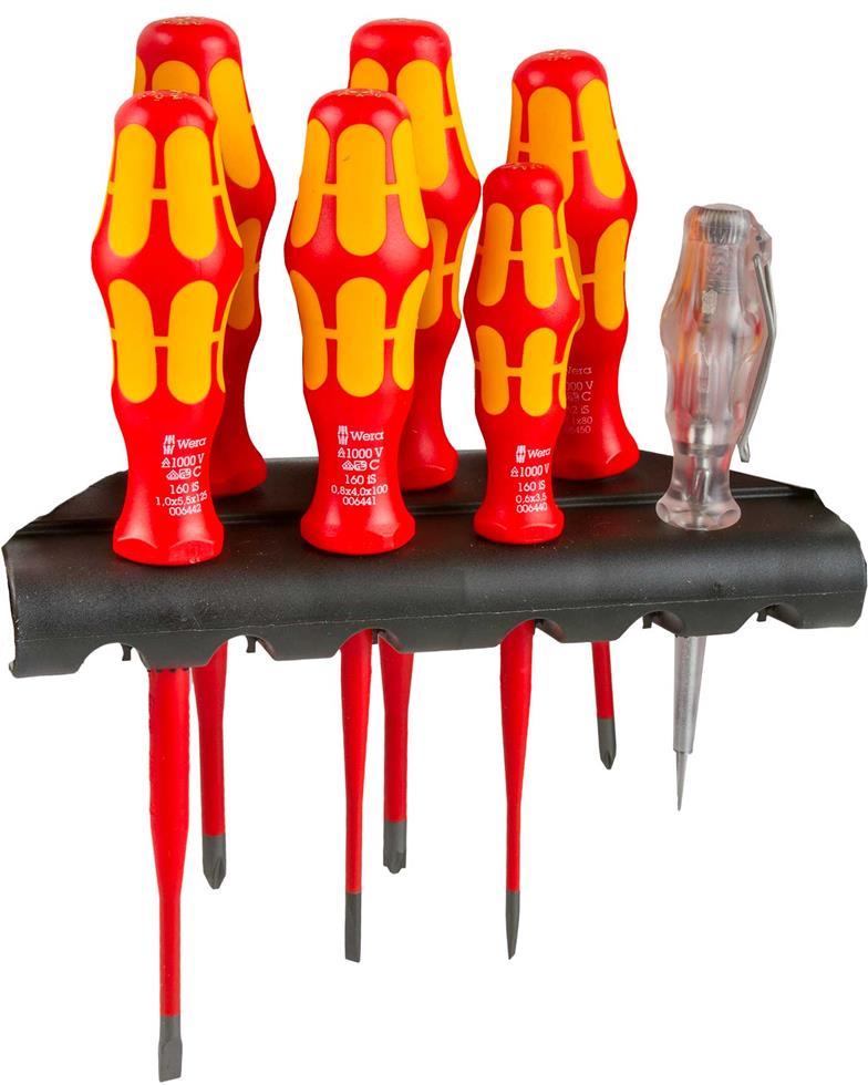 Комплект отвертки, 3х шлиц, 2х PH, 1x PZ/S и фазомер, 16x/7 Kraftform VDE 1000V Wera