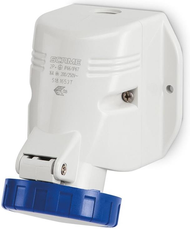 Промишлен контакт 2P+Е 32A IP66 серия Optima Top M32 открит монтаж Scame