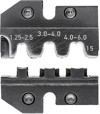 Челюсти CrimpSystem за кримпване на кабелни накрайници 1.25-6мм2 DIN неизолирани, Knipex