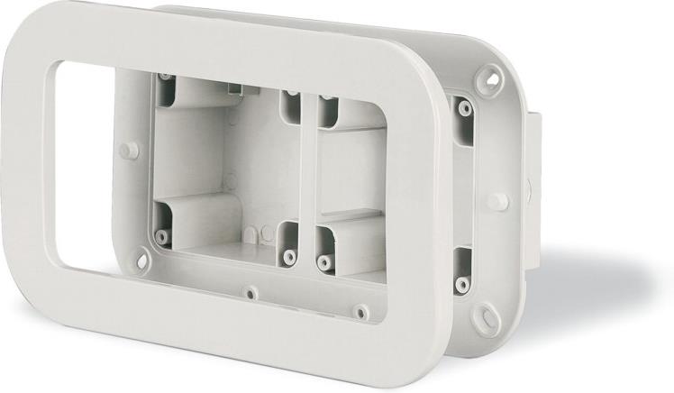 Двойна конзола за вграждане в стена + декоративна рамка Scame