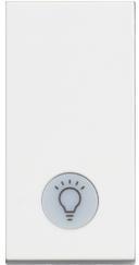 Бутон с LED индикация на 230V и символ лампа 1 мод. 10A цвят Бял /блистер/ Classia Bticino