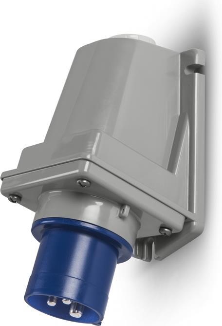 Промишлен щепсел 2P+Е 16A 200-250V IP44/54, 6h серия Optima за открит монтаж Scame 