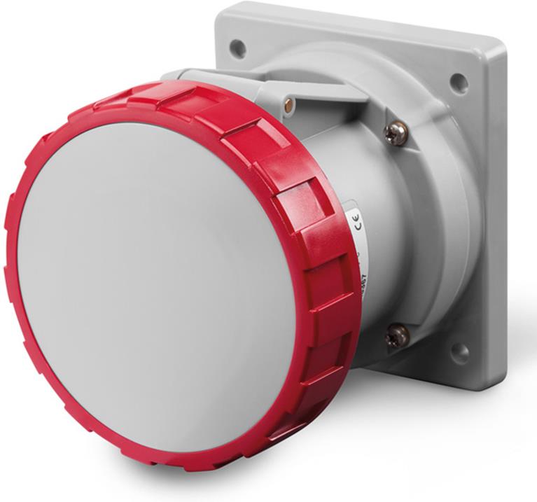 Промишлен контакт 3P+Е 125A IP67/69 ПРАВ серия Optima панелен монтаж 114х114мм Scame