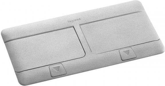 Подова/Мебелна кутия 2x4 мод. цвят Алуминий мат Pop-Up кутия Legrand