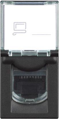 Розетка RJ45 cat.6A STP 1 мод. цвят Черен /блистер/ Classia Bticino