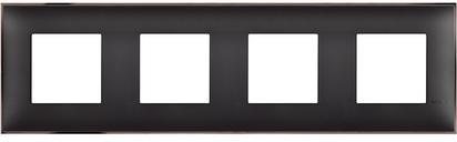 Рамка 2+2+2+2 мод. цвят Черен с никел (Black nickel) Classia Bticino /блистер/