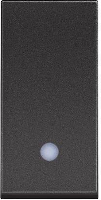 Бутон с LED индикация 1 мод. 10A цвят Черен /блистер/ Classia Bticino