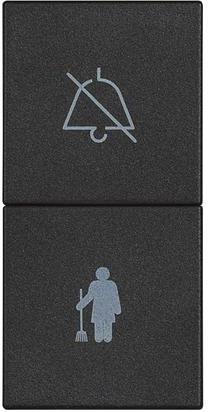 Бутон двоен почисти/не безпокой 1 мод. 10A цвят Черен Classia Bticino /до изчерпване/