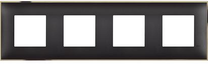 Рамка 2+2+2+2 мод. цвят Черен със злато (Black gold) Classia Bticino /блистер/