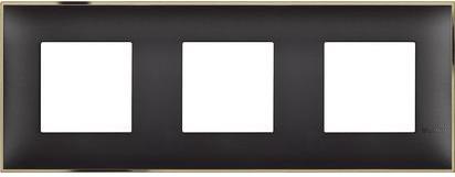 Рамка 2+2+2 мод. цвят Черен със злато (Black gold) Classia Bticino /блистер/