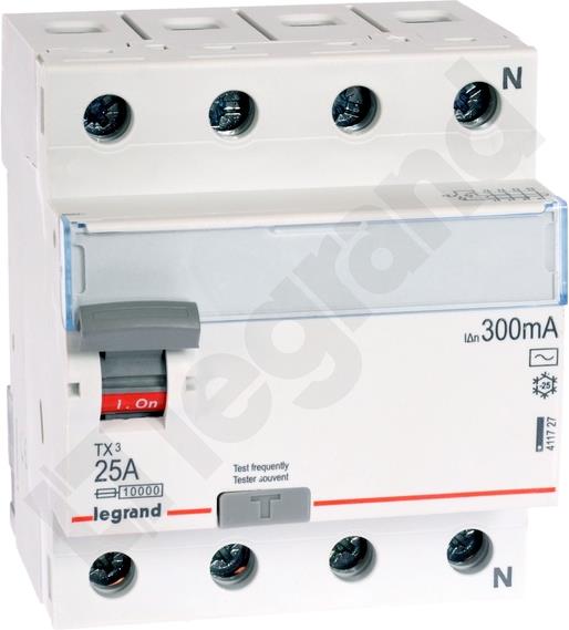ДТЗ 4P 25А 300mА серия TX3 ID тип AC Legrand