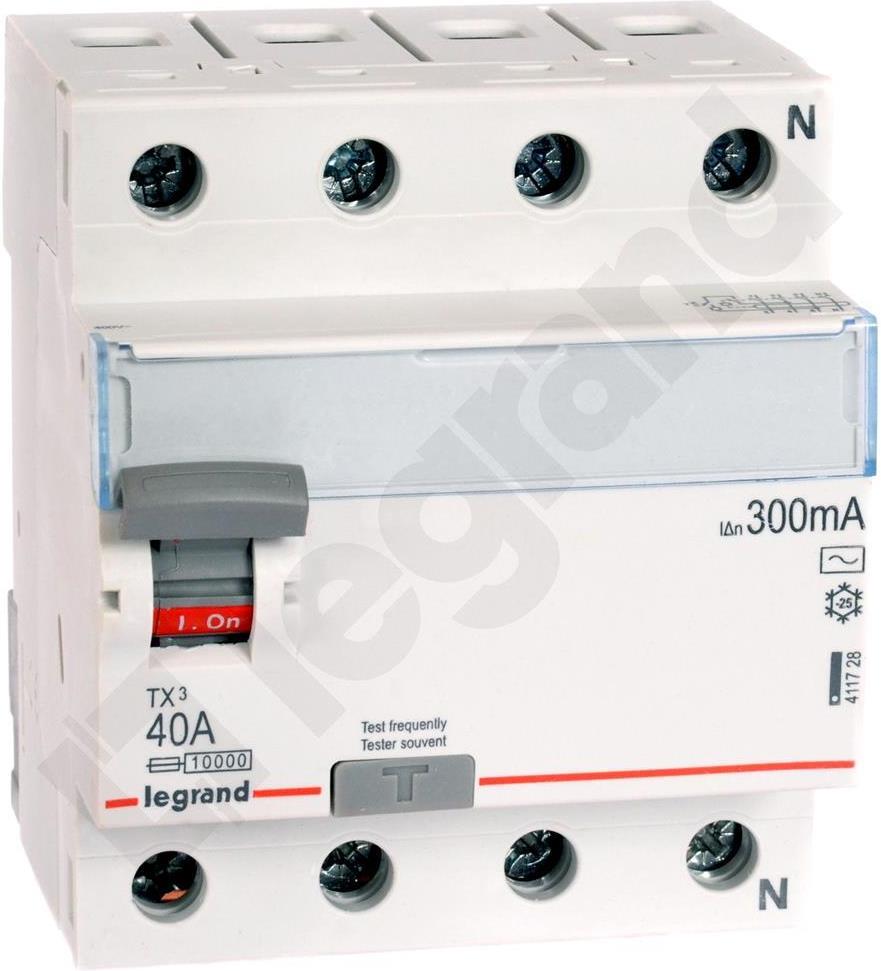 ДТЗ 4P 40A 300mА серия TX3 ID тип AC Legrand