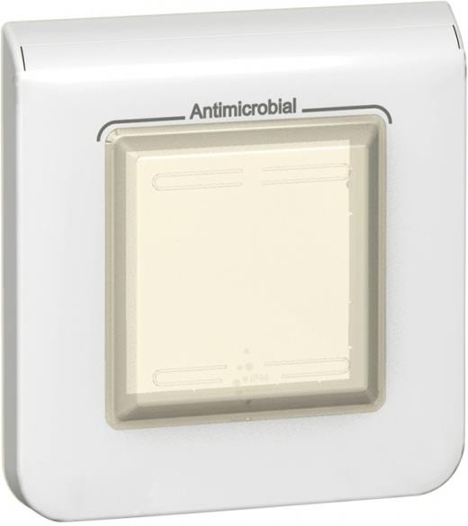 Лицева рамка антибактериална IP44 2 мод. цвят бял Mosaic Legrand