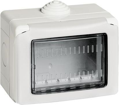 Конзола за открит монтаж с капак IP55 3 мод. цвят Светлосив Classia Bticino