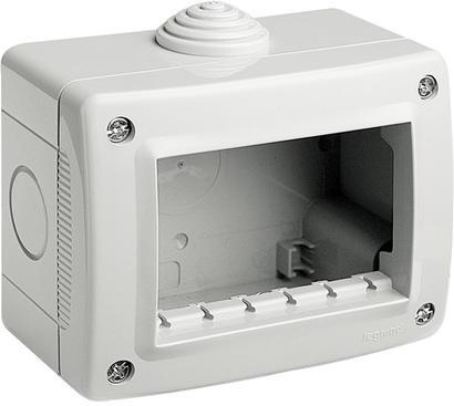 Конзола за открит монтаж без капак IP40 3 мод. цвят Светлосив Classia Bticino