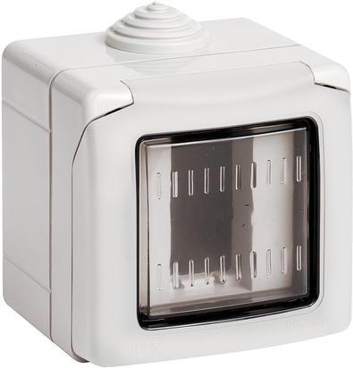 Конзола за открит монтаж с капак IP55 1 мод. цвят Светлосив Classia Bticino