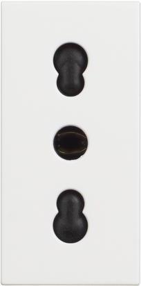 Контакт ИТАЛИАНСКИ стандарт 2P+Е 1 мод. 16A детска защита цвят Бял /блистер/ Classia Bticino