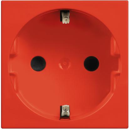 Контакт ШУКО 2P+E 2 мод. 16A детска защита цвят Червен /блистер/ Classia Bticino