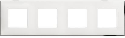 Рамка 2+2+2+2 мод. цвят Бял с хром (White chrome) Classia Bticino /блистер/