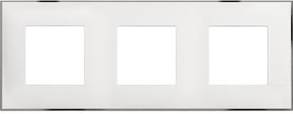 Рамка 2+2+2 мод. цвят Бял с хром (White chrome) Classia Bticino /блистер/