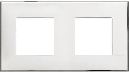 Рамка 2+2 мод. цвят Бял с хром (White chrome) Classia Bticino /блистер/