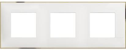Рамка 2+2+2 мод. цвят Бял със злато (White gold) Classia Bticino /блистер/
