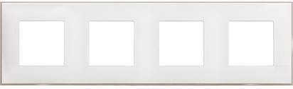 Рамка 2+2+2+2 мод. цвят Бял сатен (White satin) Classia Bticino /блистер/