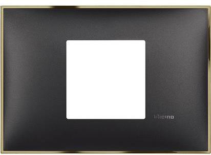 Рамка 2 мод. за монтаж върху конзола 3 мод. цвят Черен със злато (Black gold) Classia Bticino /блистер/