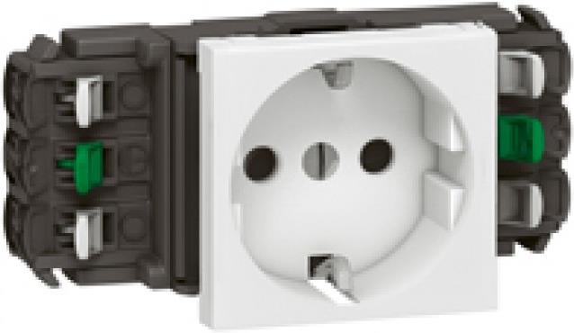 Контакт ШУКО DLP версия 16A 2 мод. цвят бял Mosaic Legrand