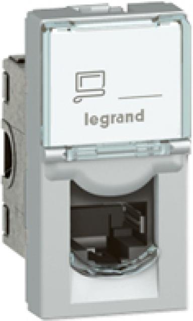 Розетка RJ45 cat.6 FTP 1 мод. цвят алуминий Mosaic Legrand