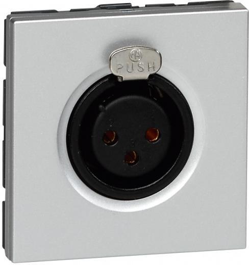 Розетка аудио извод XLR 3P женски 2 мод. цвят алуминий Mosaic Legrand