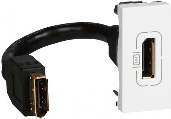 Розетка дисплей порт 1 мод. с 15см кабел цвят бял Mosaic Legrand