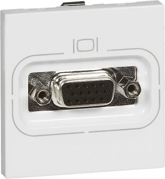 Розетка HD15-VGA 2 мод. с клемна връзка цвят бял Mosaic Legrand