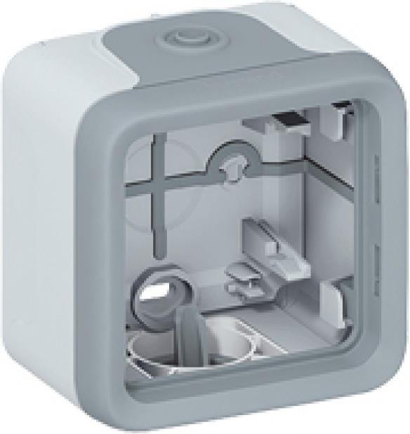 Единична кутия за открит монтаж с рамка цвят Сив Plexo Legrand/до изчерпване/