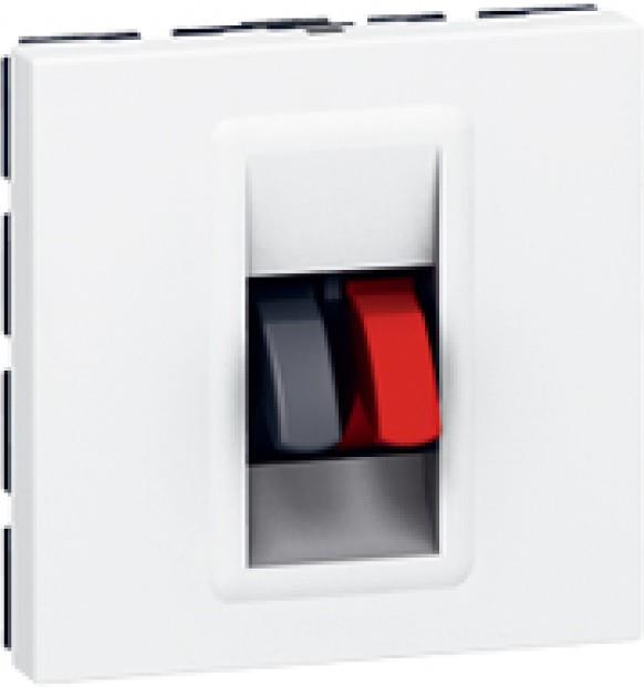 Розетка за тонколони 2 мод. цвят бял Mosaic Legrand