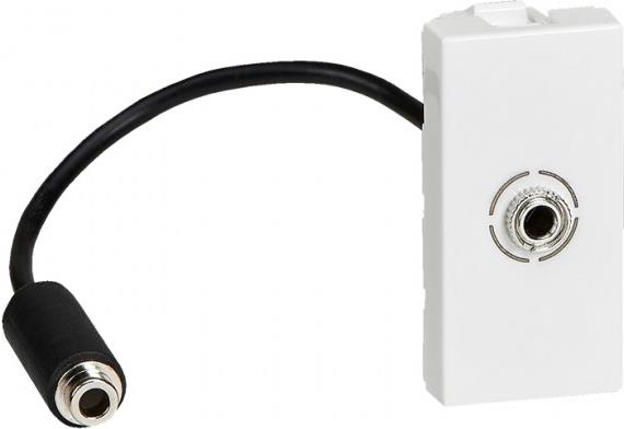 Розетка за 3.5мм2 аудио жак 1 мод. с кабел 15см. цвят бял Mosaic Legrand