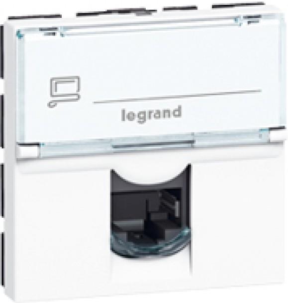 Розетка RJ45 cat.5e UTP 2 мод. цвят бял Mosaic Legrand