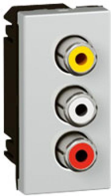 Розетка RCA за видео сигнал 1 мод. цвят алуминий Mosaic Legrand