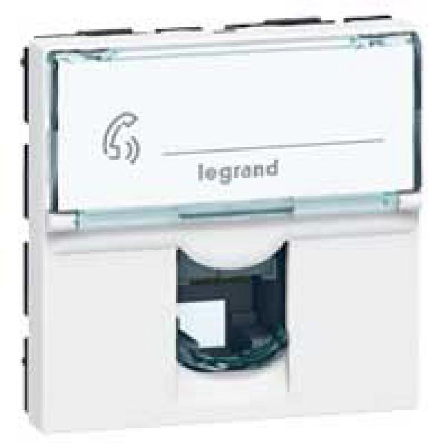 Розетка RJ11 2 мод. цвят бял Mosaic Legrand